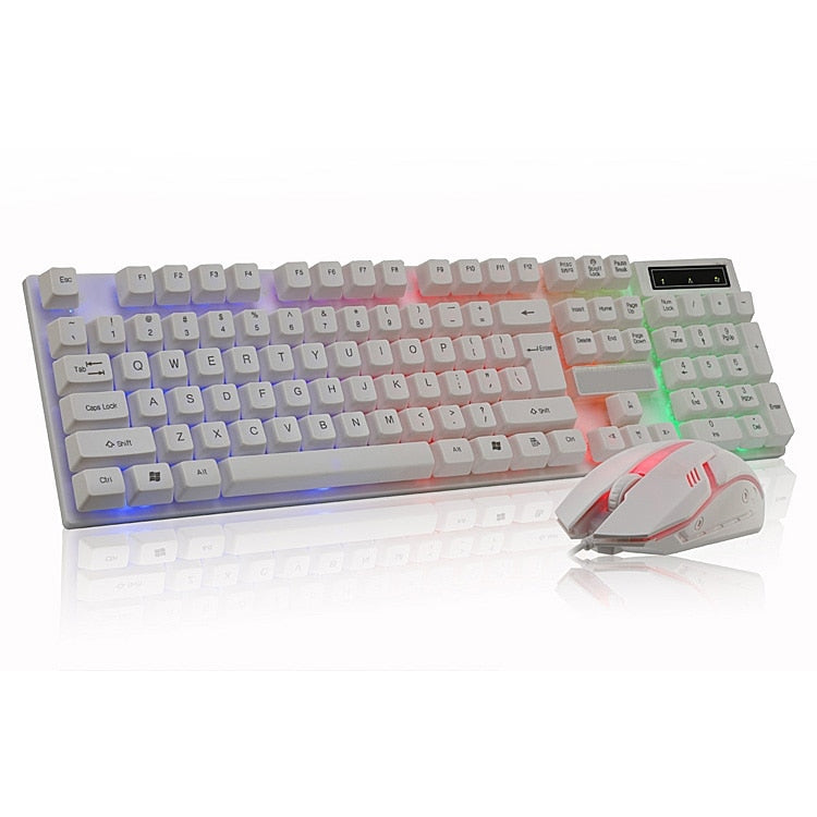 Bosston Brand Hot Sell 8310 Gaming Keyboard Mouse Combos Wired for Desktop Laptop Computer With Single Rainbow Backlit With Pack