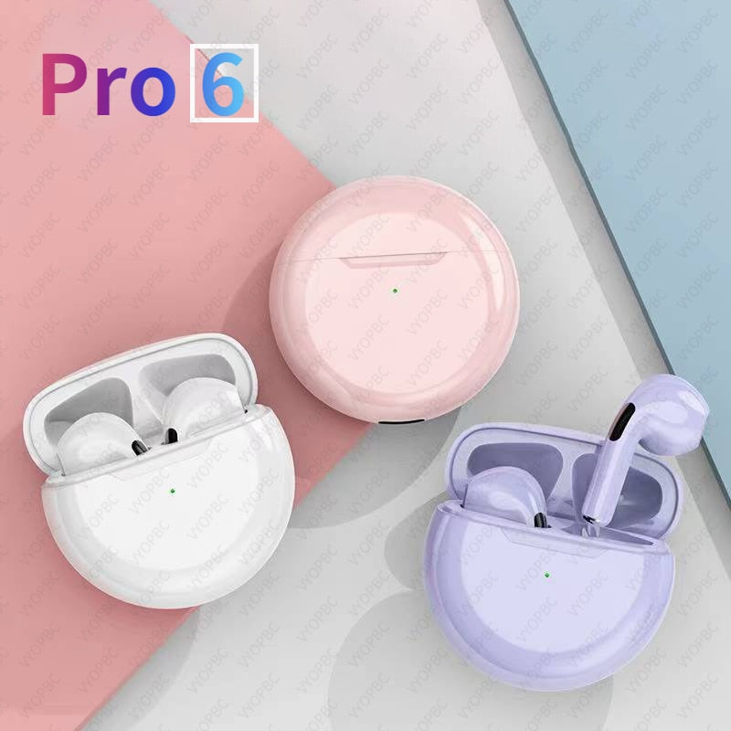 Original Pro6 TWS Touch Control Wireless Bluetooth 5.0 Headphones Sport Earbuds Music Headset For iphone Xiaomi phones Earphones