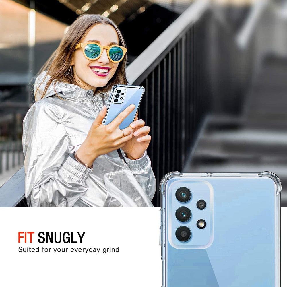 Luxury Shockproof Silicone Soft Case For Samsung Galaxy A73 A53 A33 A72 A52 A32 A22 A12 A71 A51 A31 A21s A70 A50 A40 Clear Cover