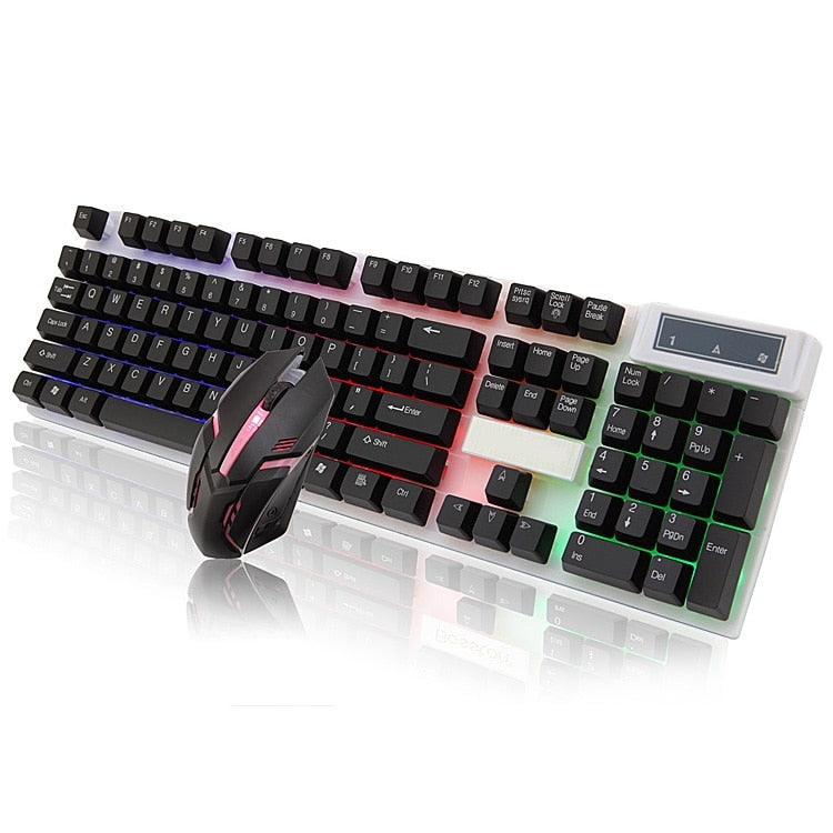 Bosston Brand Hot Sell 8310 Gaming Keyboard Mouse Combos Wired for Desktop Laptop Computer With Single Rainbow Backlit With Pack