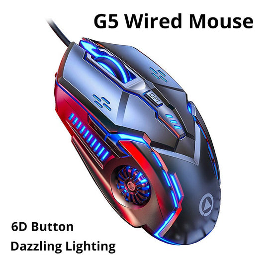 Original G5 Wired Mouse BackLight High Sensitivity 6 Keys Macro Programming Gaming Mechanical Mouse For Game Computer Tablet PC