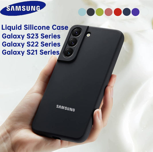 Original Samsung S23 S22 Ultra Plus Case Liquid Silicone Soft Touch Phone Cover Case Funda Galaxy S22+ 5g S21 S21+ S23+ Casing